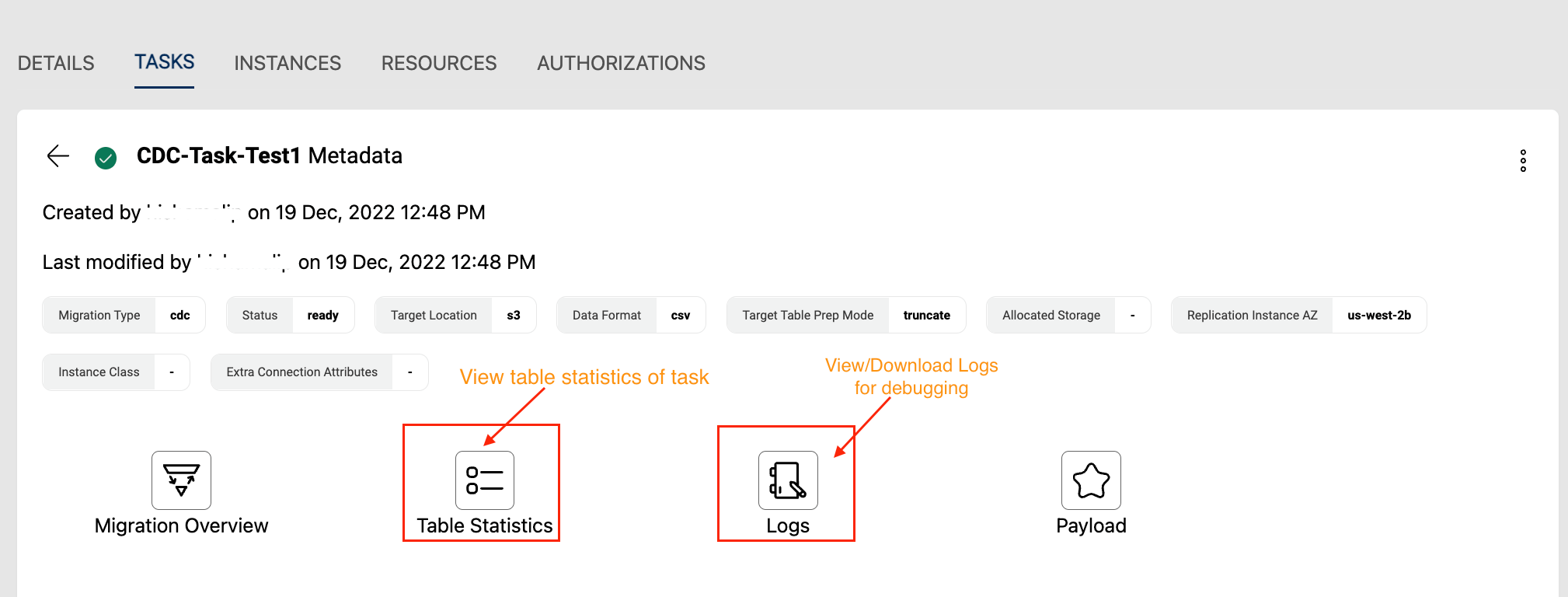 Connections Tasks Task Stats