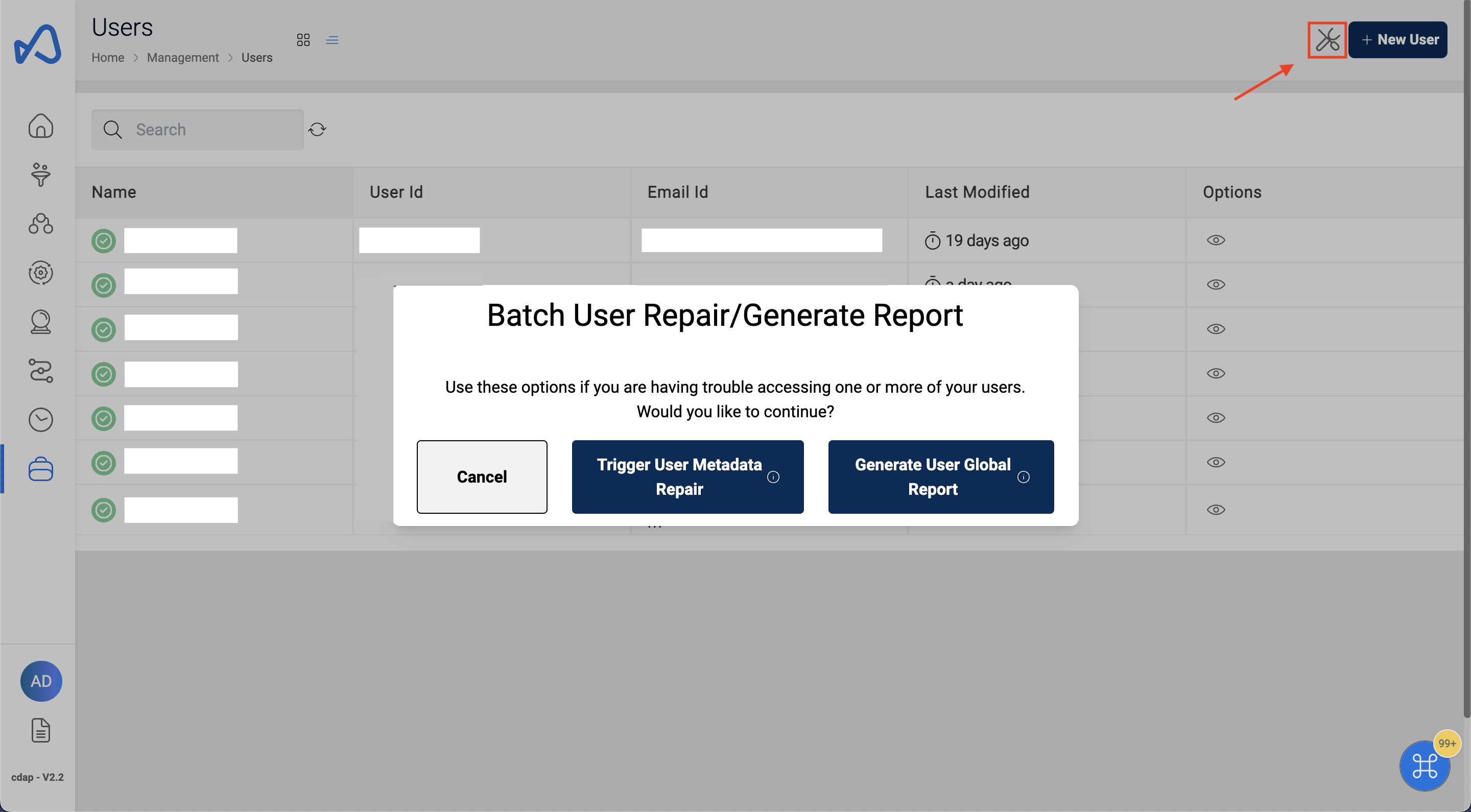 Batch User Repair