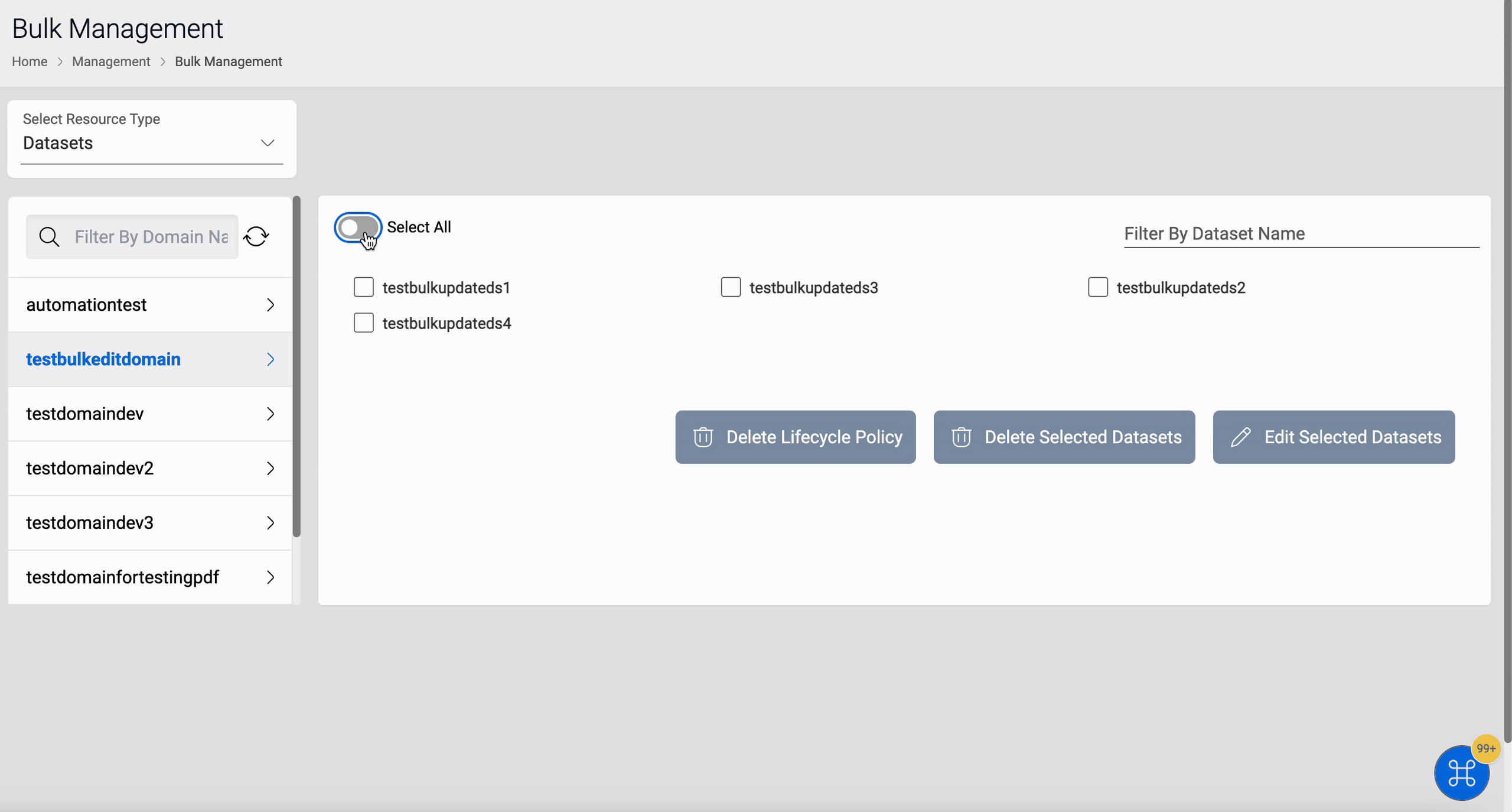 Bulk delete lifecycle policy