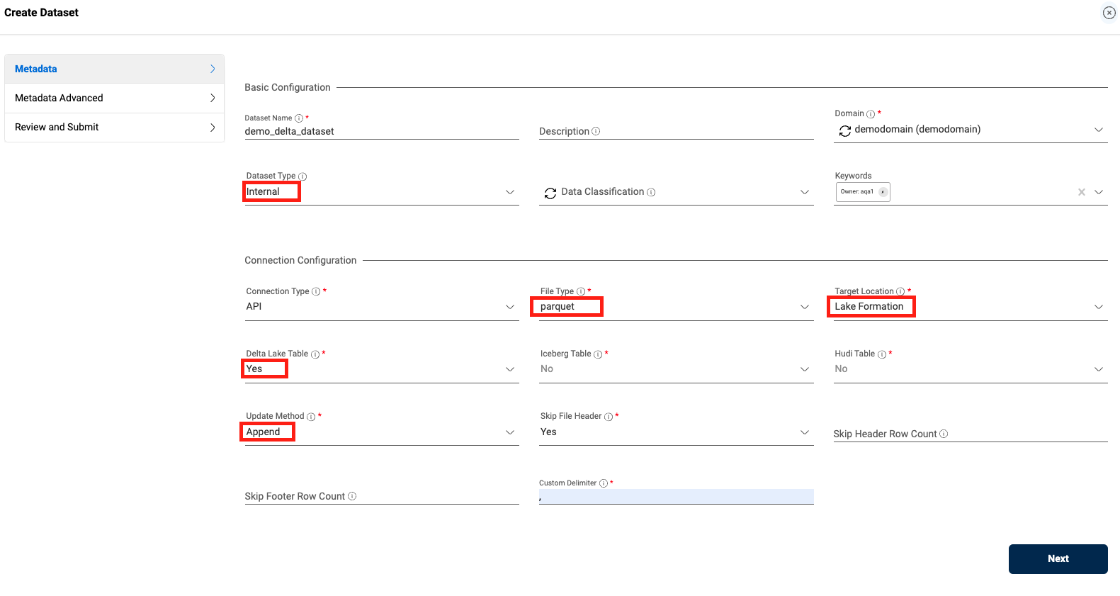Create DeltaLake dataset