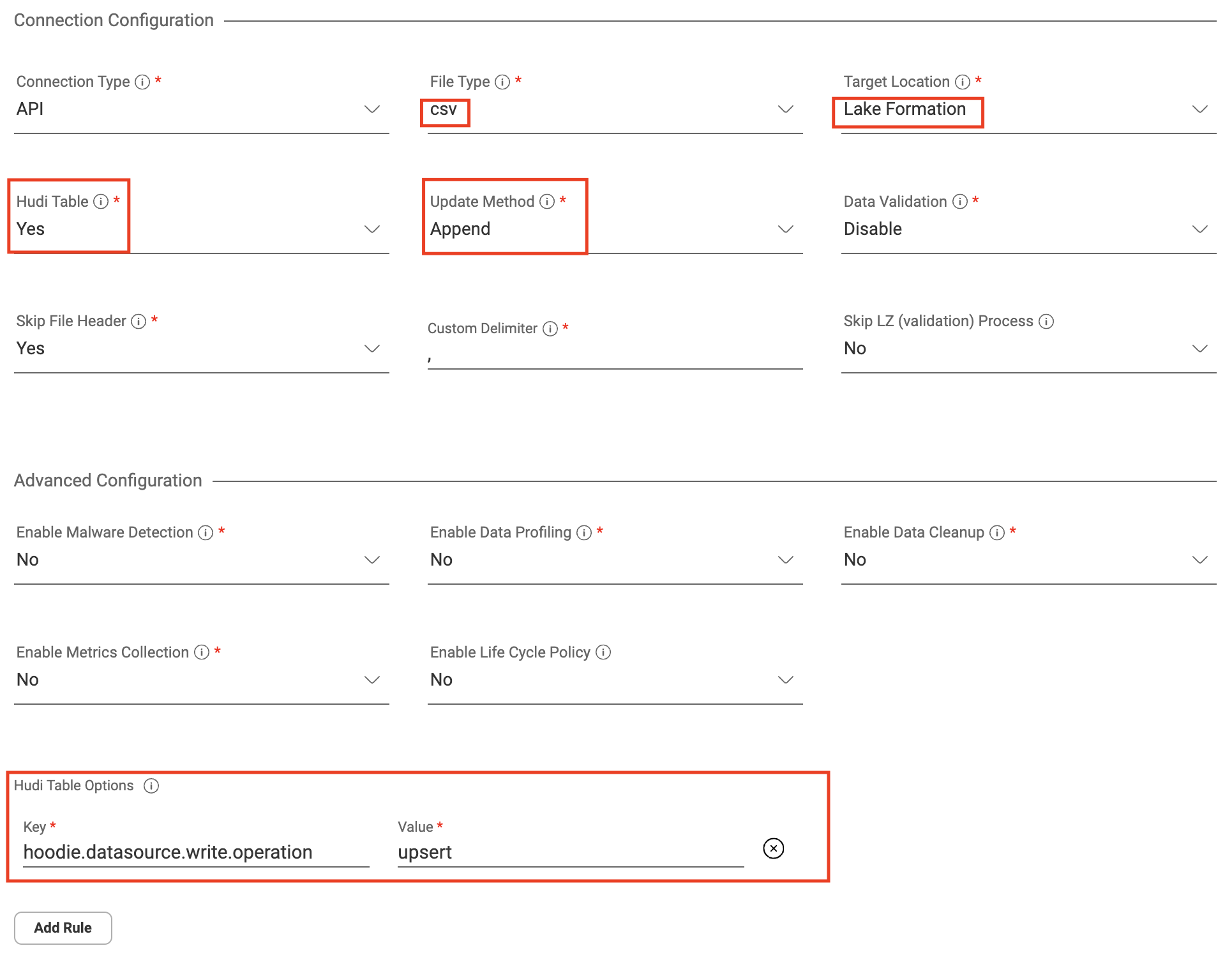 Create Hudi dataset