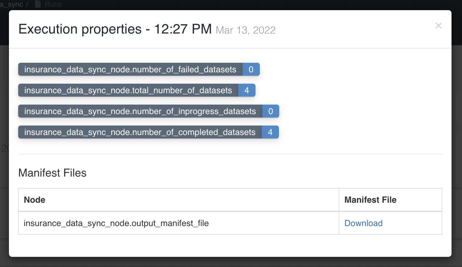 Sync to S3 Execution Properties