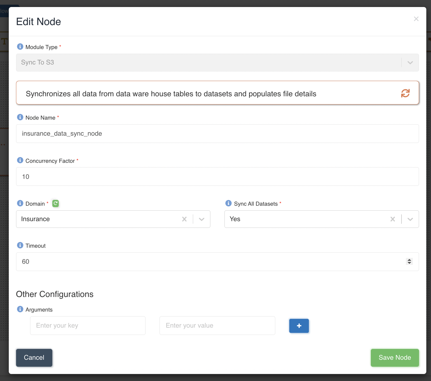 Sync to S3 Node